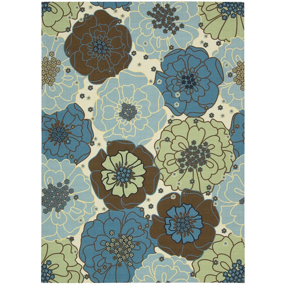 Nourison RS021 Home & Garden 7 Ft.9 In. x SQUARE Indoor/Outdoor Square Rug in  Light Blue